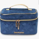 Juicy Couture Navy Velour Juicy and Love Pattern Makeup Train Case Photo 0