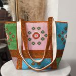 Ermo Vintage Y2K Multicolor Glass Beaded Handbag Tote Purse Shoulder Bag RARE Orange Photo 4