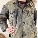 80’s Acid Wash & Leather Convertible Moto Jacket Photo 3
