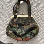 Vintage Oriental Brocade Evening Bag Small Purse EUC Black Photo 1
