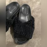 Topshop  Black Harissa Faux Fur velvet Slide Sandals size 6 Photo 3