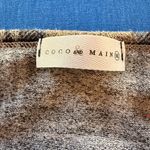 Coco & Main EUC Plaid Long Sleeve Tunic with Ruched Sleeves and Sides Tan Size M Photo 3