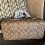 Coach Authentic Signature canvas/Smooth leather DisneyX top zip Satchel/Crosby Photo 7