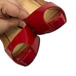 Christian Louboutin Patent Slingback Heels Red Women’s Size 36 Platform Peep Toe Photo 5
