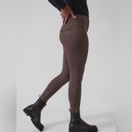 Athleta NWT Delancey Herringbone Tight Pants Leggings Brown Red Size Medium Photo 2
