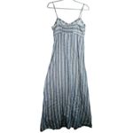 St Tropez West Linen Maxi Dress Blue White Striped Sundress Spaghetti Strap Sz 4 Photo 1