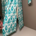 Gretchen Scott Teal White Ikat Cotton Coverup Dress Medium Photo 5
