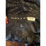 Slate + Willow  Sweater Women Large Black Knit Draped Crossover‎ Top Preppy Photo 7