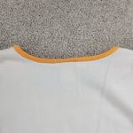 Talbots  Womens Tank Top Large White Orange Trim Crew Neck Stretch Casual Comfort Photo 3