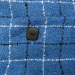 Cricket Lane Collection Wool Blend Textured Blue Plaid Blazer Jacket, Size 12 Photo 3