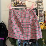 Topshop pink and green plaid school girl mini skirt Photo 2