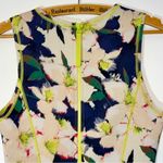 J.Crew  Cove Scuba Floral Dress w Neon Green Zipper & Stitching Size 2 Photo 8