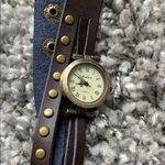 Anthropologie NEW women leather braided statement bracelet watch Photo 0