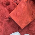 2 Piece Set Vintage Skirt and Jacket Rust Red Embossed Floral Double Breasted 18 Photo 5