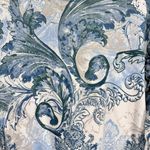 Jess & Jane Blue White Gray Floral Cotton Top with Rhinestones Size Small NEW Photo 5