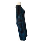 5 Twelve Long Sleeve Black Teal Blue Patterned Sweater Knit Dress Medium M Photo 5