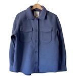 Anthropologie Avec Les Filles Blue Oversized Shacket Patch Jacket Sz. S Photo 0