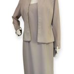 Elegant Beige Women's Dress & Jacket Tan Size 8 Photo 0