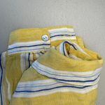 Coastal Grandmother J. Jill 100% Linen Yellow Striped Shirt Size Small Women's Photo 4