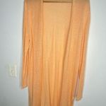 J.Jill  Peach Orange Open Front Long Cardigan Linen Blend Photo 0