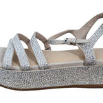 Copper Key  Silver Rhinestone Platform Sandals Size 10 Photo 0