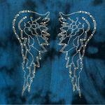 Seven7 NWT  Blue Tie-Dye Long Sleeve Thermal w/ Rhinestone Wings Y2K Size XL Photo 2