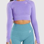 Gymshark Vital Seamless 2.0 Long Sleeve Crop Top Bright Purple Marl size XL Photo 1
