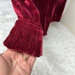 Vintage 90s Red Velvet Long Sleeve Goth Vamp Button Up Shirt Sz L Size L Photo 3