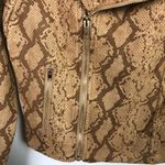 Lucy Paris Snakeskin Moto Jacket Brown Tan Size Small Photo 3
