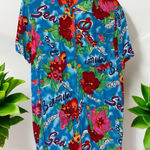 Carol Little Sport Hawaiian Floral Print Blouse Top Size M Medium Cruise‎ Wear Photo 0