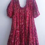 Free People  Fuchsia Combo Babydoll Mini Abstract Dress Photo 1