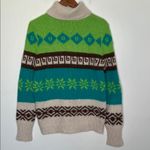 Old Navy Fair Isle Turtleneck Ski Sweater Acrylic Alpaca Angora Wool Women Large Photo 3