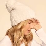 Barefoot Dreams CozyChic Cable Beanie with Pom Pom in Cream NEW Photo 2