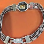 Anatoli 925 Sterling Silver Peridot Bracelet Woven Wheat Chain Signed 7 Inch Photo 6