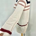 Olive & Oak  White Blush Navy Blue Striped Knit Pullover Sweater Size S Photo 6