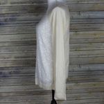 Tommy Bahama Sequin Wool Raglan Sweater Cream Thin Knit Long Sleeve Size Medium Photo 3