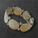 Vintage Y2K Women's Chunky Silver Tone Pebbled Beaded Stretchy Slip on Statement Photo 1