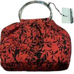 Liz Claiborne red & black print handbag, silver handles. 9” X 8” NWT Photo 11