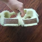 Birkenstock  Yellow Big Buckle Chic Feminine Y2K Shearling Sandals Size 38 Narrow Photo 6