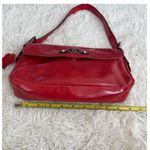 Giani Bernini Red Leather Shoulder Bag Handbag Designer Style Purse Flap Photo 2