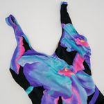 One Piece Vintage 80s The Slim Suit Floral Swimsuit Photo 5