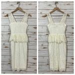 Robert Rodriguez  Peplum Lace Dress - Ivory - 0 Photo 9
