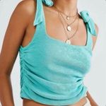 Free People  Women's Aqua Fur
Sleeveless Boulevard Tank Photo 2