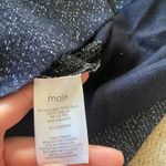 Maje  Navy Knit metallic long sleeve zip shoulder Sweater dress Photo 4