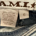 AMI Denim Skirt 6 Beaded Retro Boho Western Midi Blue Photo 1