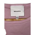 Reformation  Pink Ribbed Knit Cotton Spandex Crop Top Shirt Tops Womens Size XL Photo 3