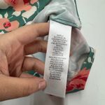 Adrianna Papell Dress Women Size 14 Blue Green Floral Flutter Sleeve V Neck Midi Photo 6