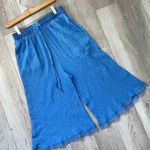 Anthropologie Celandine Culotte Pants cotton gauze crop womens Blue xsmall beach contemporary Photo 0