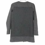 Women’s XS Wool Blend Longline Coat Herringbone Minimalist Zip Front Overcoat Gray Photo 11