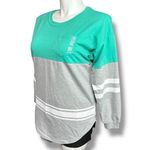 Rue 21 Womens Positive Vibes Sporty Sweatshirt Pullover Long Sleeve Gray Teal La Photo 5